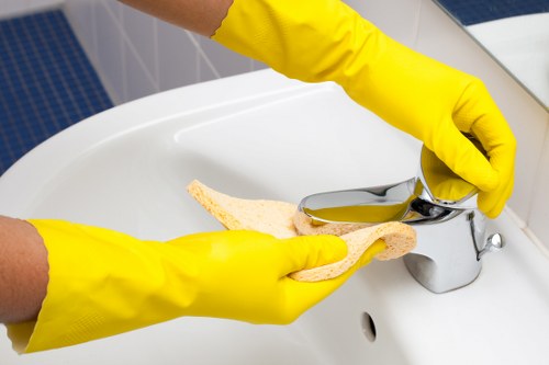 Carpet cleaning visit preparation and stain treatment in Westkensington